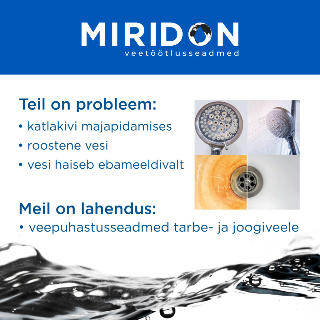 Miridon veepuhastusseadmed tarbe- ja joogiveele